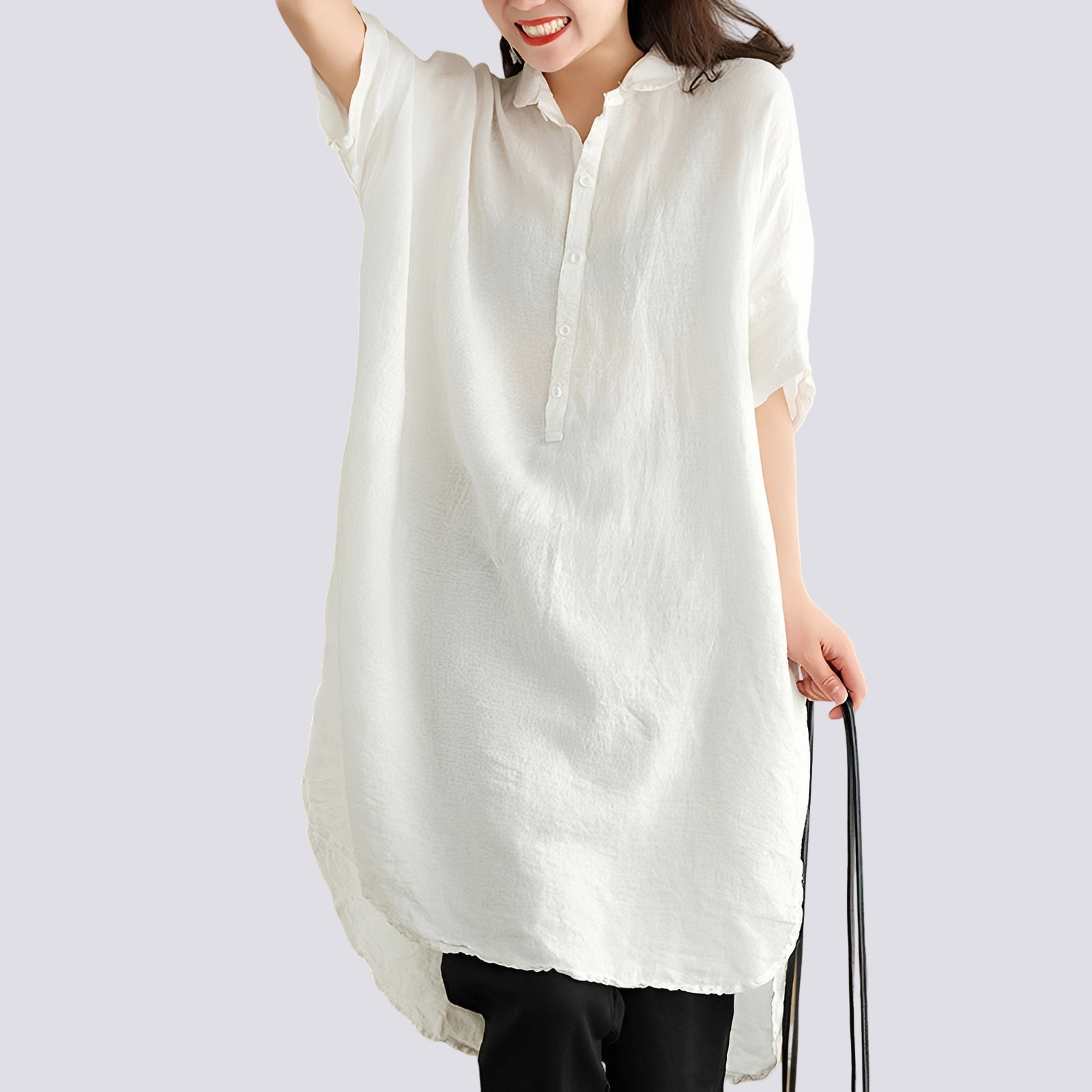 Deborah - Bequemes, leger geschnittenes Damen-Hemdkleid