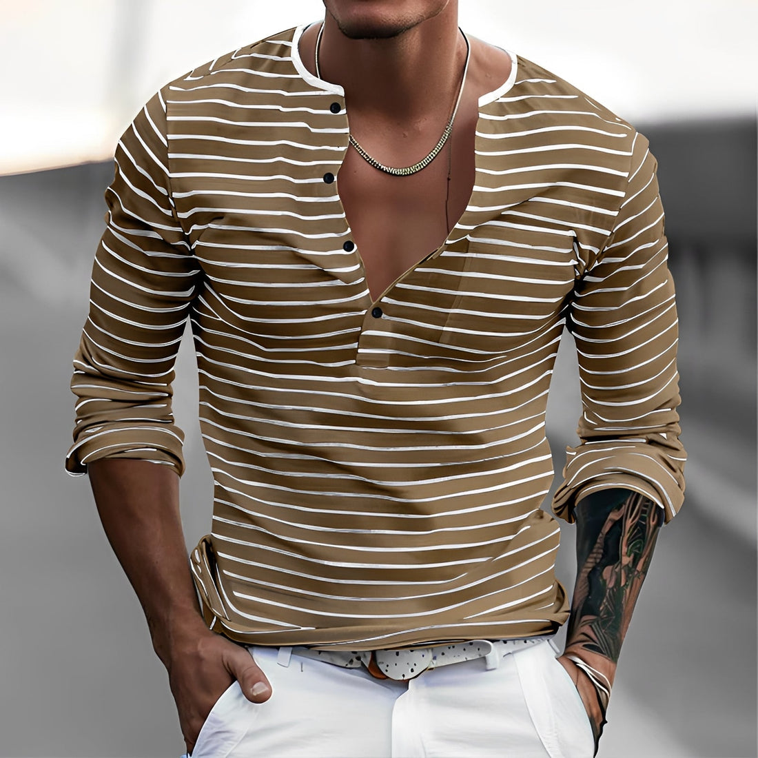 Thomson - Stilvolles Gestreiftes Langarmshirt