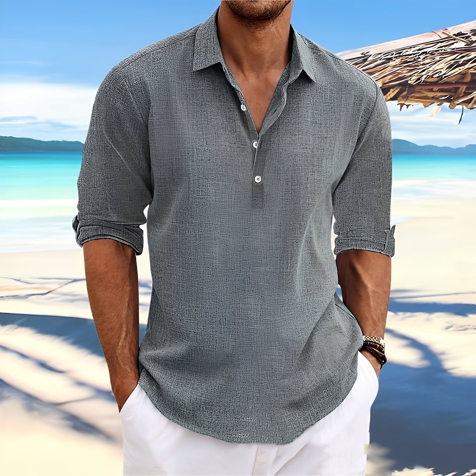 Ricky – Herren Langarmhemd – perfekt für entspannte, warme Tage