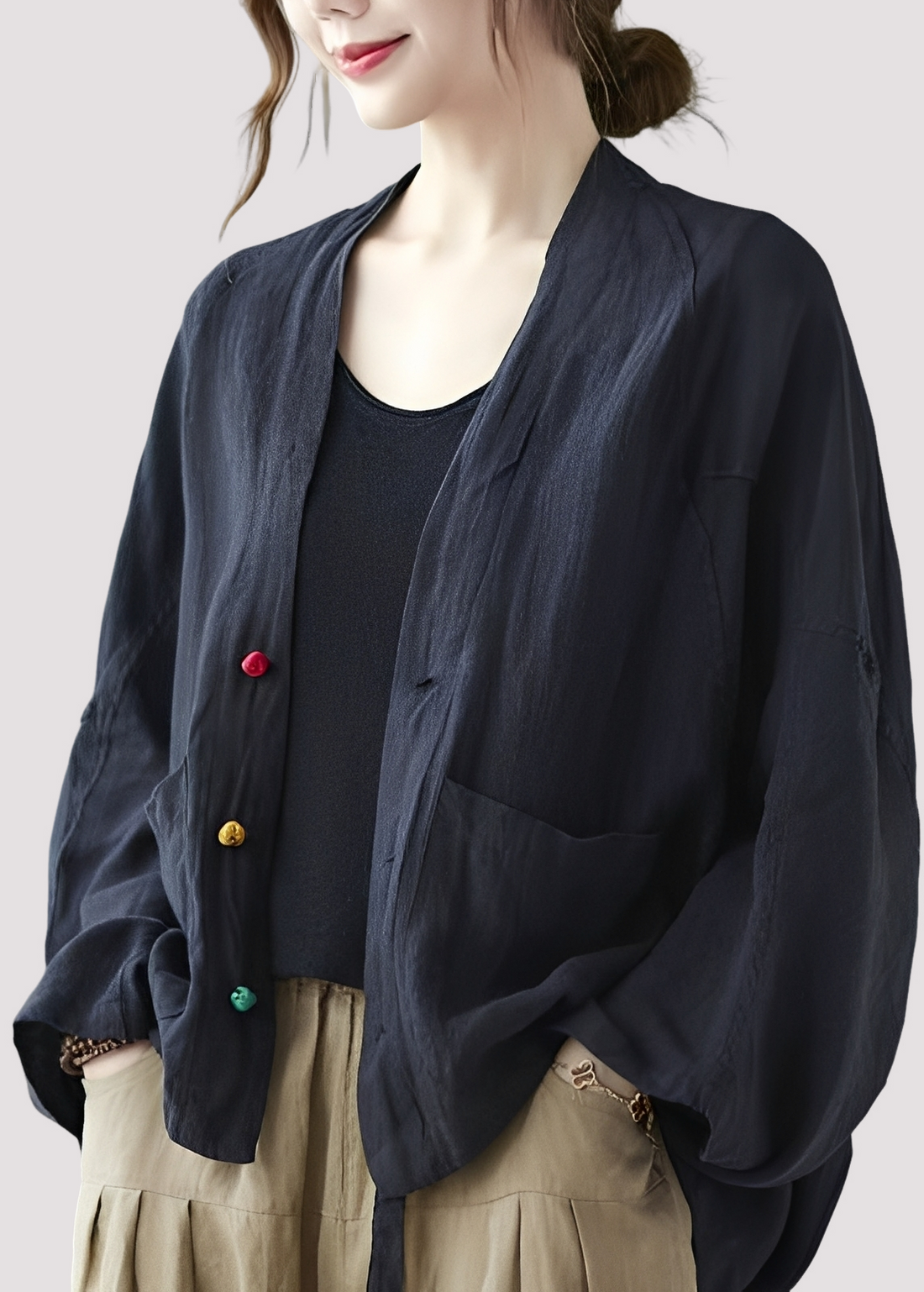 Tilly - Bequemer, locker geschnittener Damen-Cardigan mit Taschen