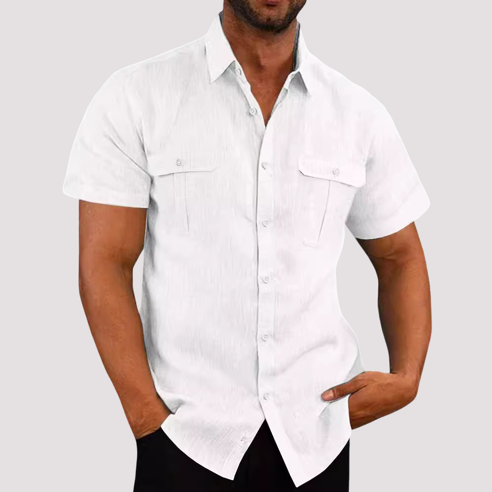 Aaron - Elegantes Kurzarmhemd mit Knopfleiste für Herren