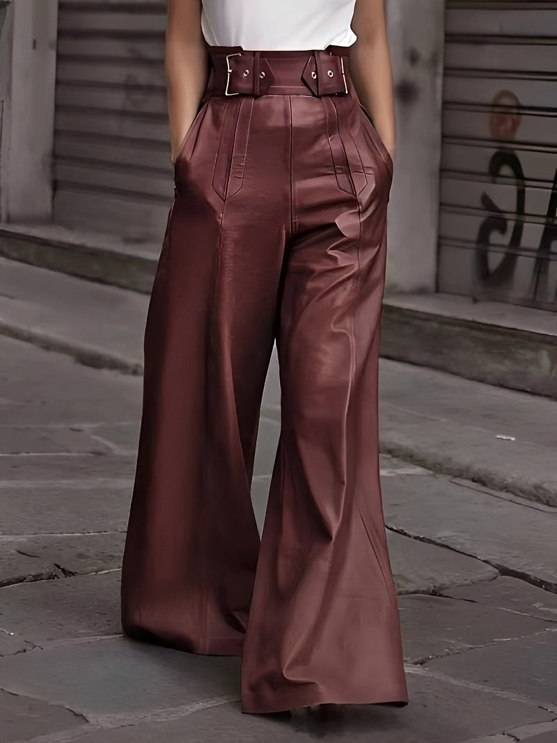 Cathy - Stilvolle, Hochgeschnittene Weite Hose