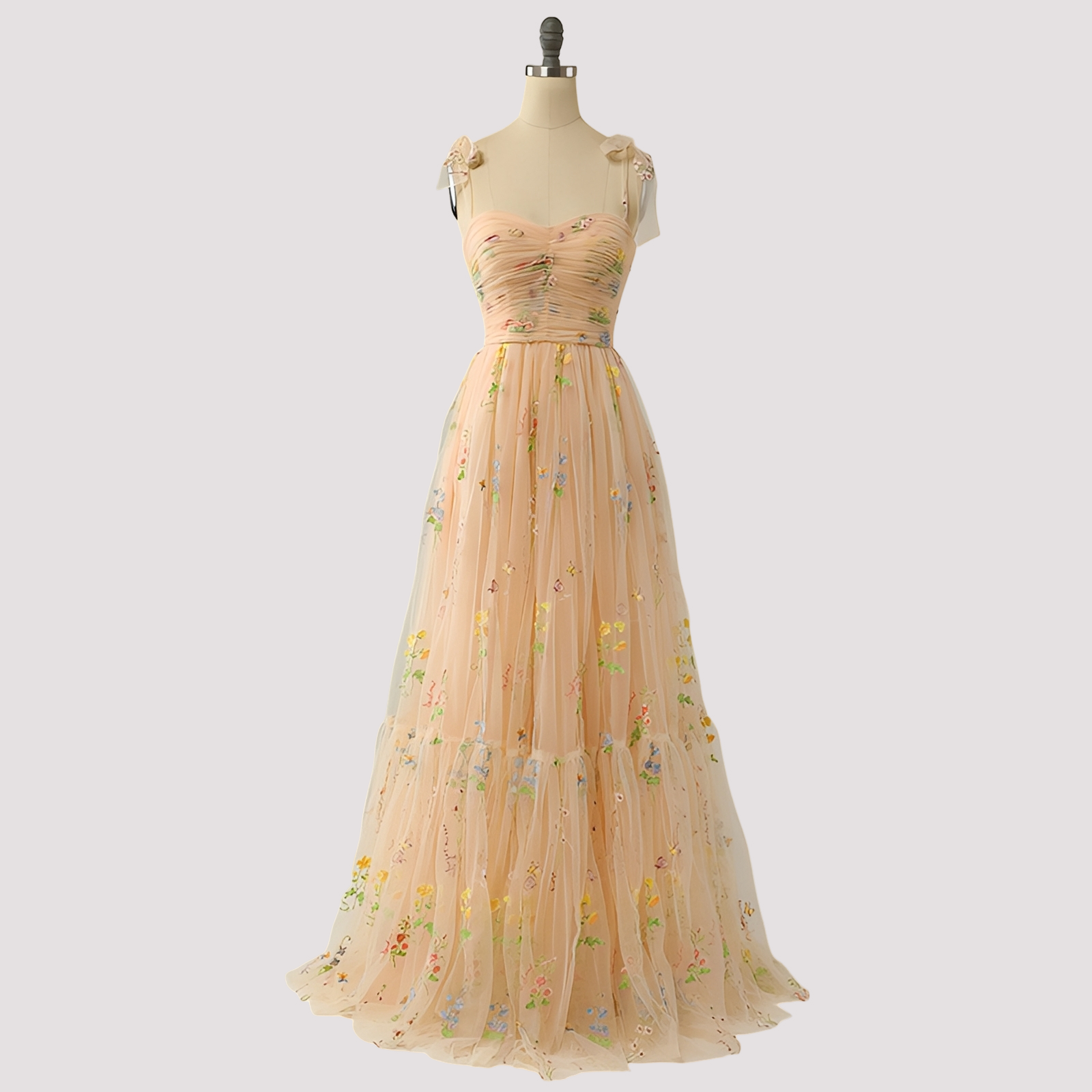 Livia - Stilvolles Abendkleid mit Blumenstickerei