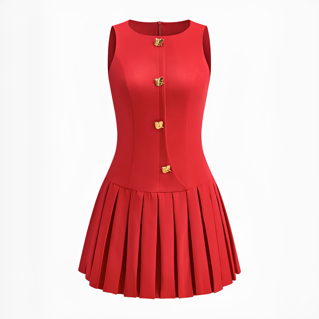 Valery - Elegantes gefaltetes Minikleid