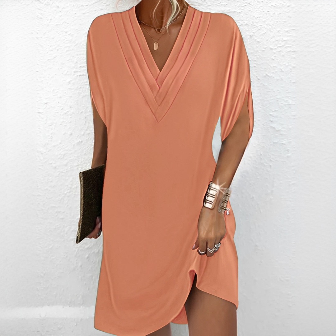 Jazlynn - Gefaltetes Kleid mit Fledermausärmeln