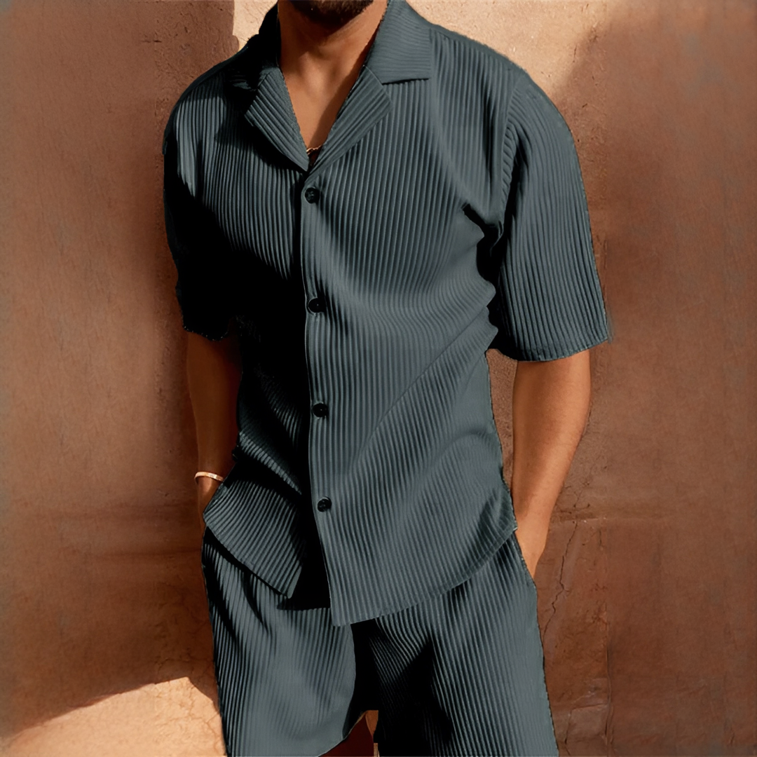 Junmar - Herren-Set mit Hemd und Shorts, leger