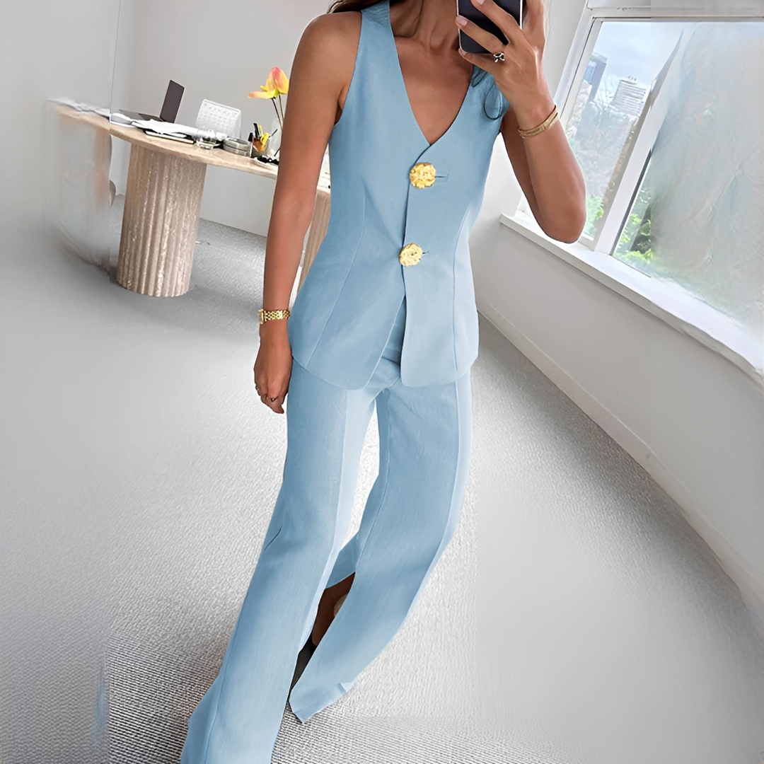 Verna - Komfortables ärmelloses Top mit Hose
