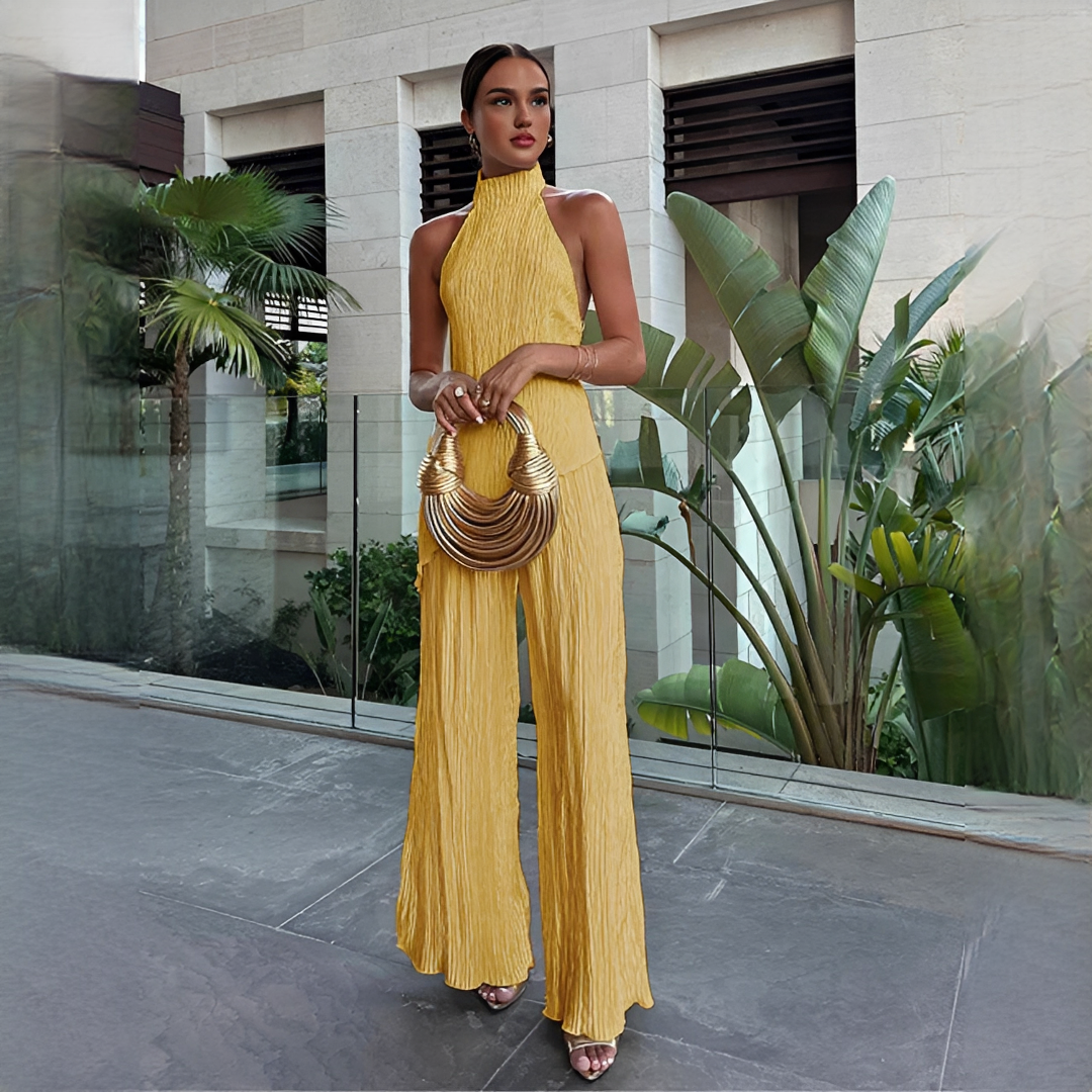 Elvissa - Elegantes Oberteil und Set mit weitem Hosenbein
