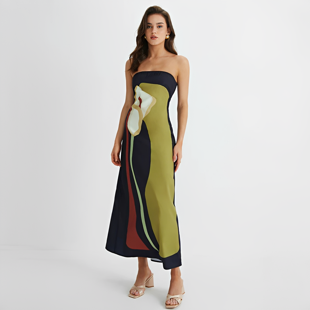 Delaney - Elegantes Kleid mit floraler Musterung und Tube-Top