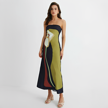 Delaney - Elegantes Kleid mit floraler Musterung und Tube-Top