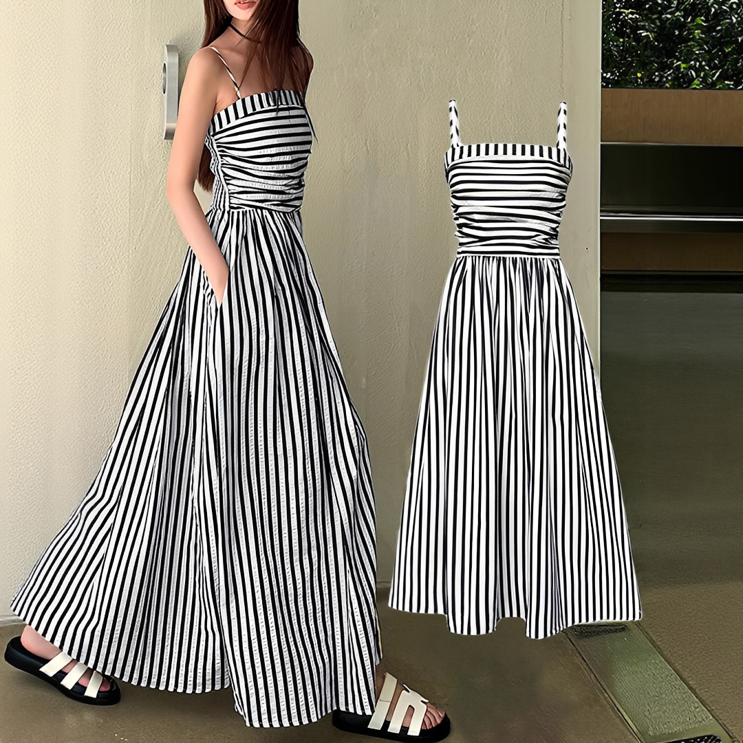 Cindy - Stilvolles gestreiftes Maxikleid