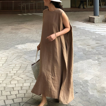 Carly - Entspanntes, ärmelloses Damenplisseekleid