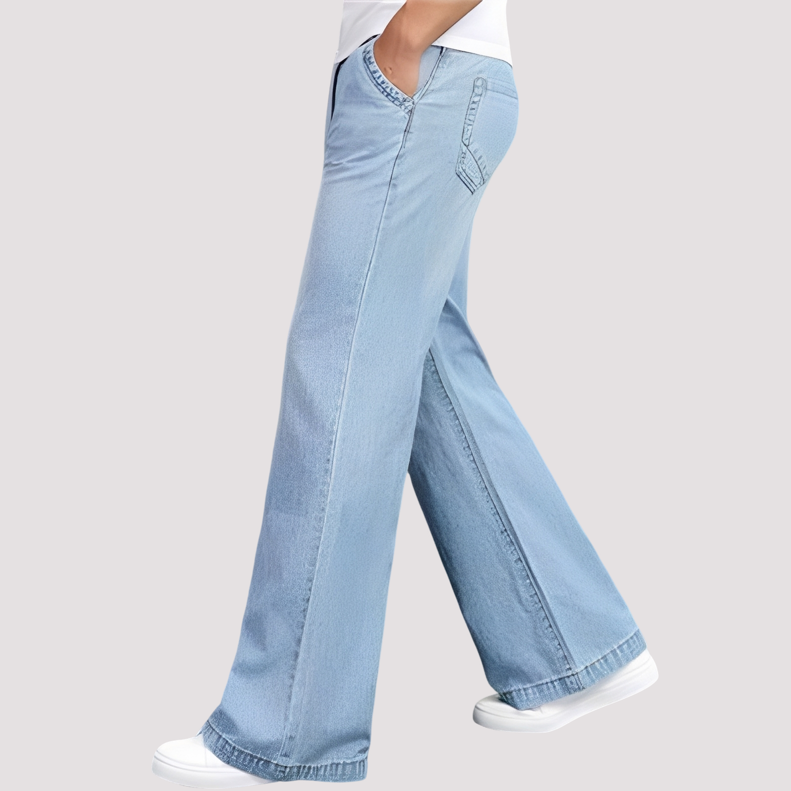 Hazel - Gerade geschnittene Damenjeans mit ausgestelltem Bein