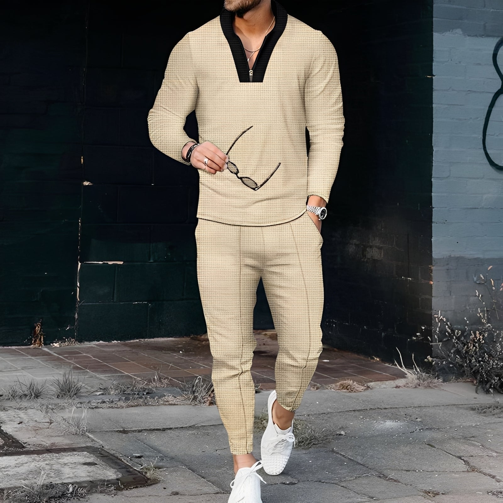 Andrew - Eleganter Herren-Trainingsanzug mit Waffelstruktur