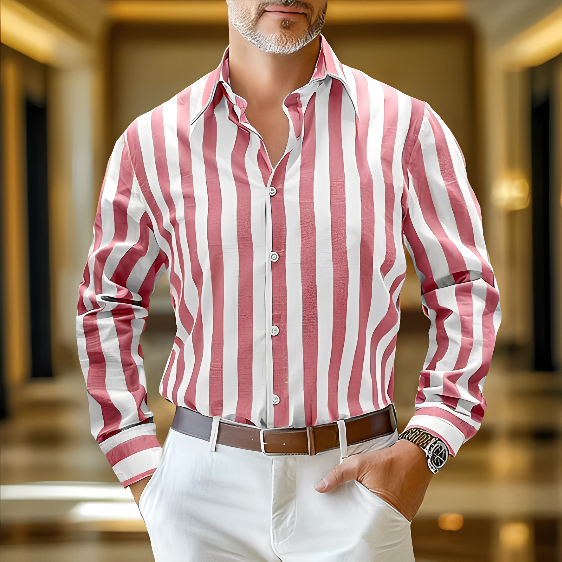 Jomar - Casual Herren-Streifenhemd