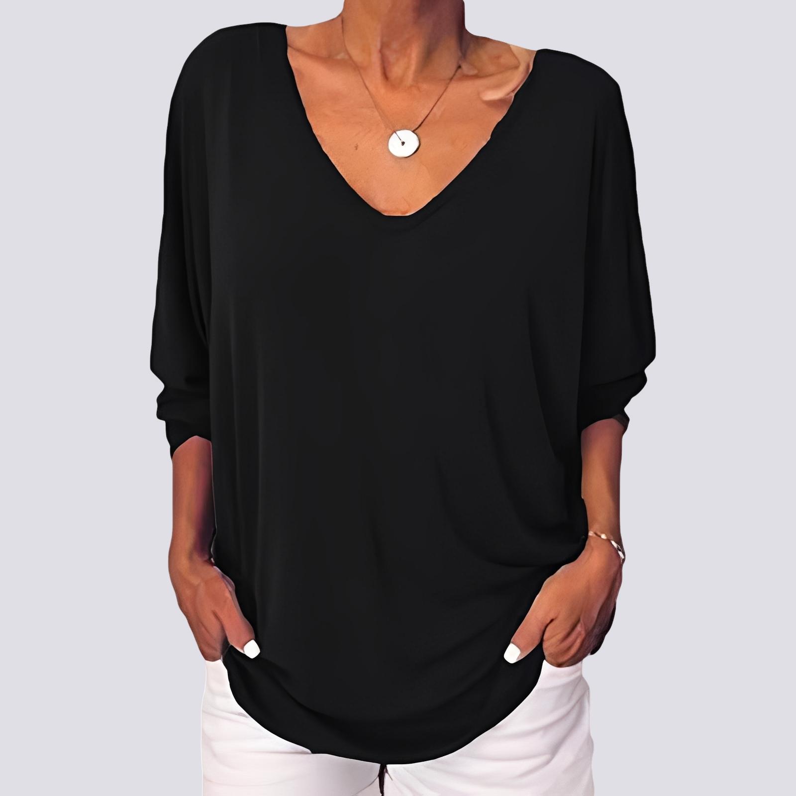 Bernice - Elegantes Top mit Knöpfen auf der Rückseite