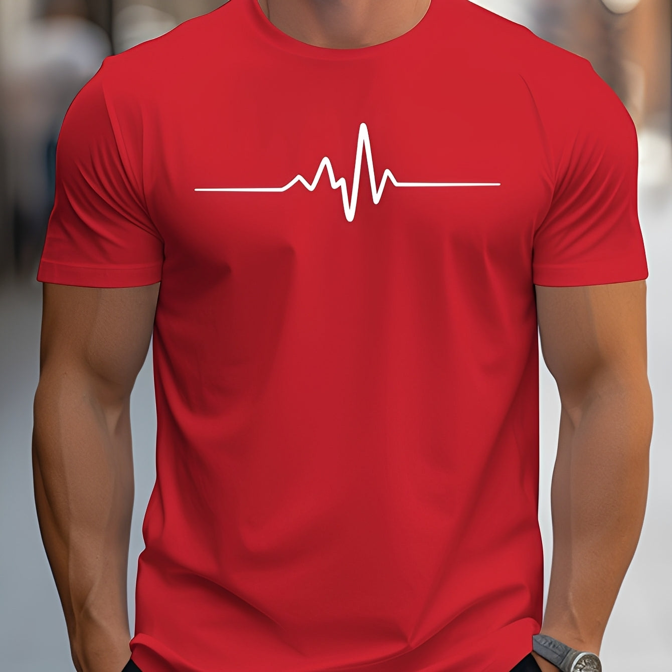 Russell - Eng anliegendes bedrucktes T-Shirt für Männer