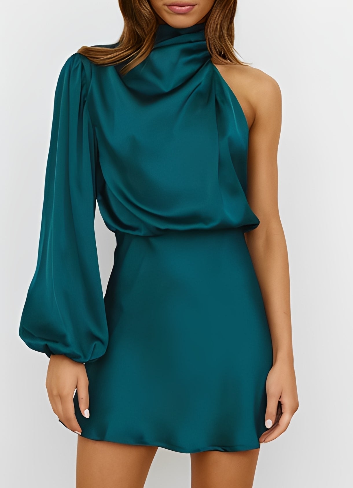 Sammy - Stilvolles One-Shoulder-Kleid mit langen Ärmeln