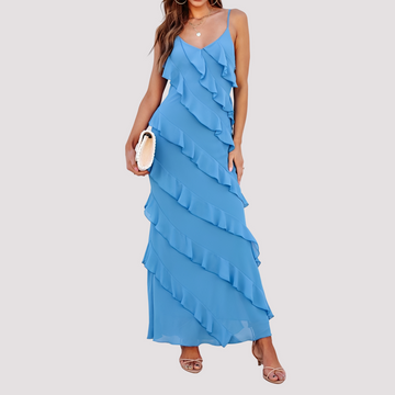 Micah - Stilvolles langes Kleid mit Rüschen