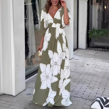 Alessia - Elegantes, Weitgeschnittenes Blumenkleid