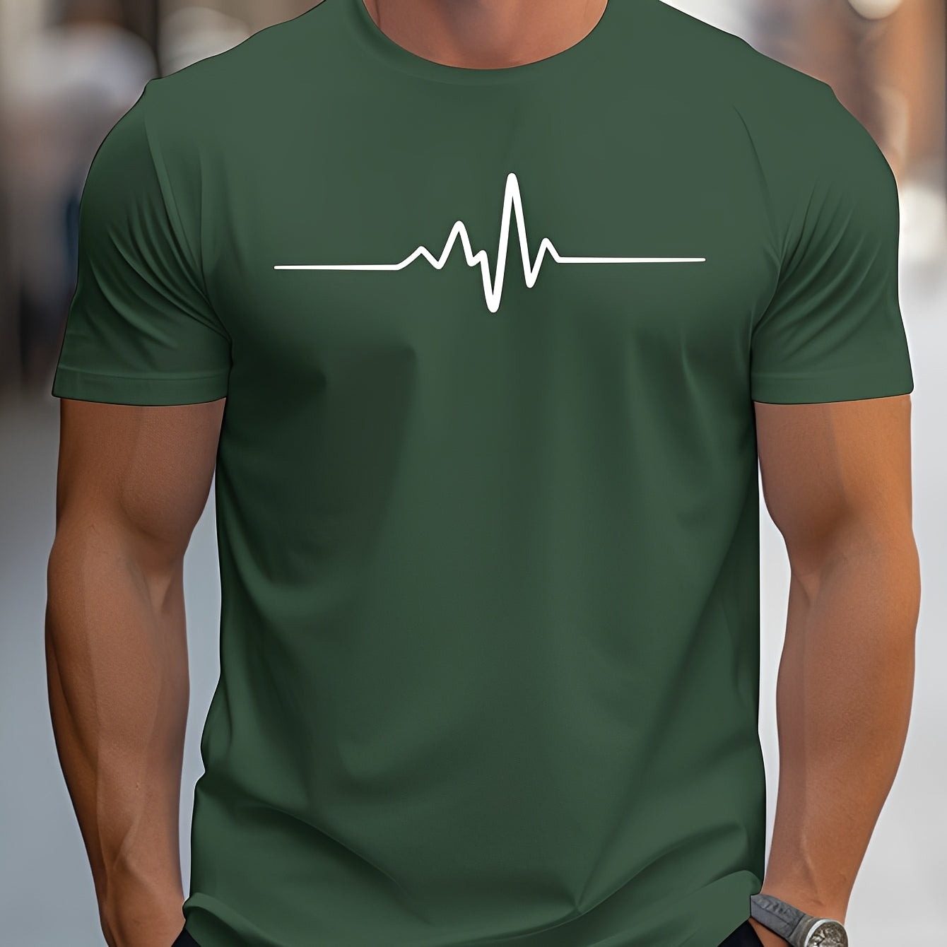 Russell - Eng anliegendes bedrucktes T-Shirt für Männer