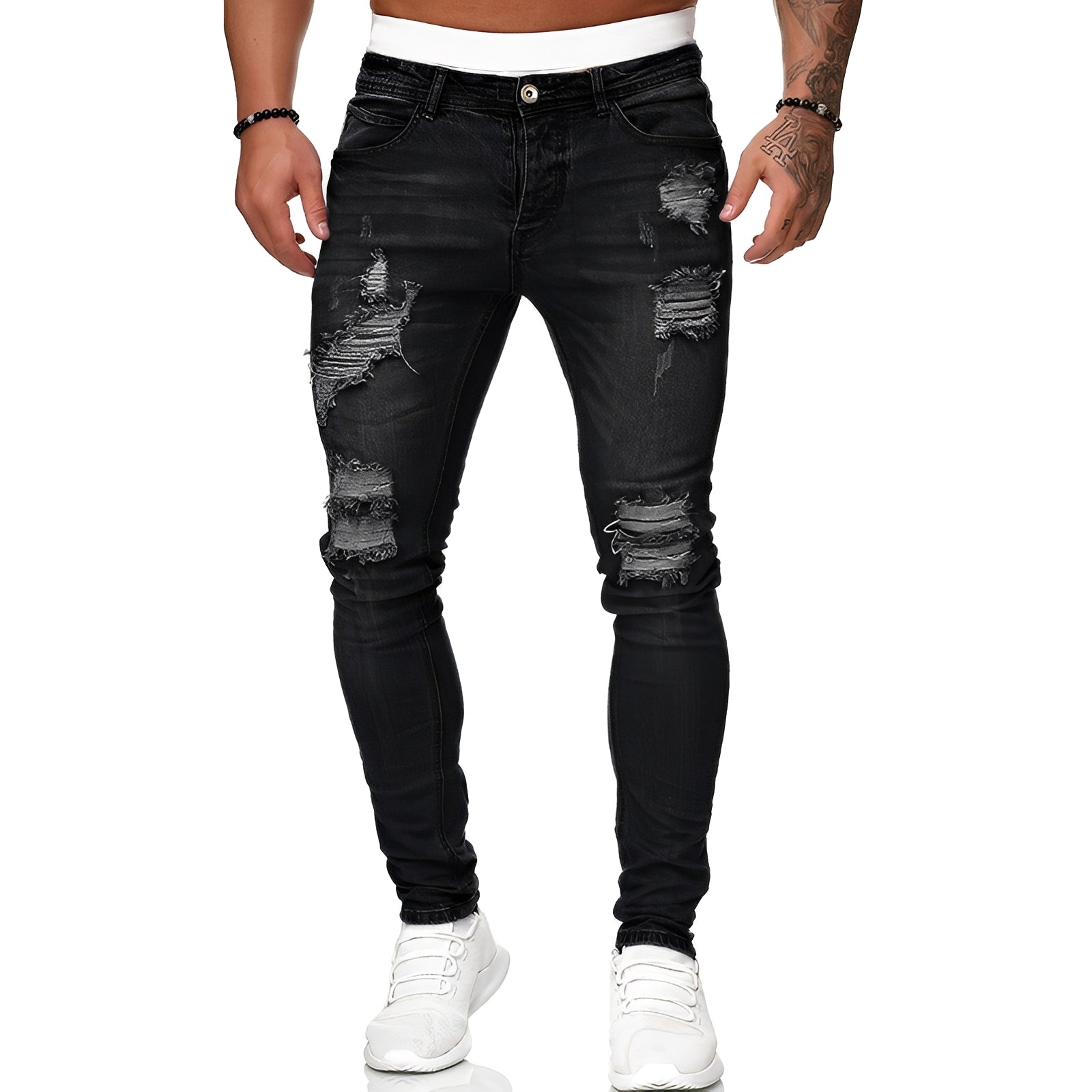 Annie - Herren-Skinny-Jeans mit coolen Rissen