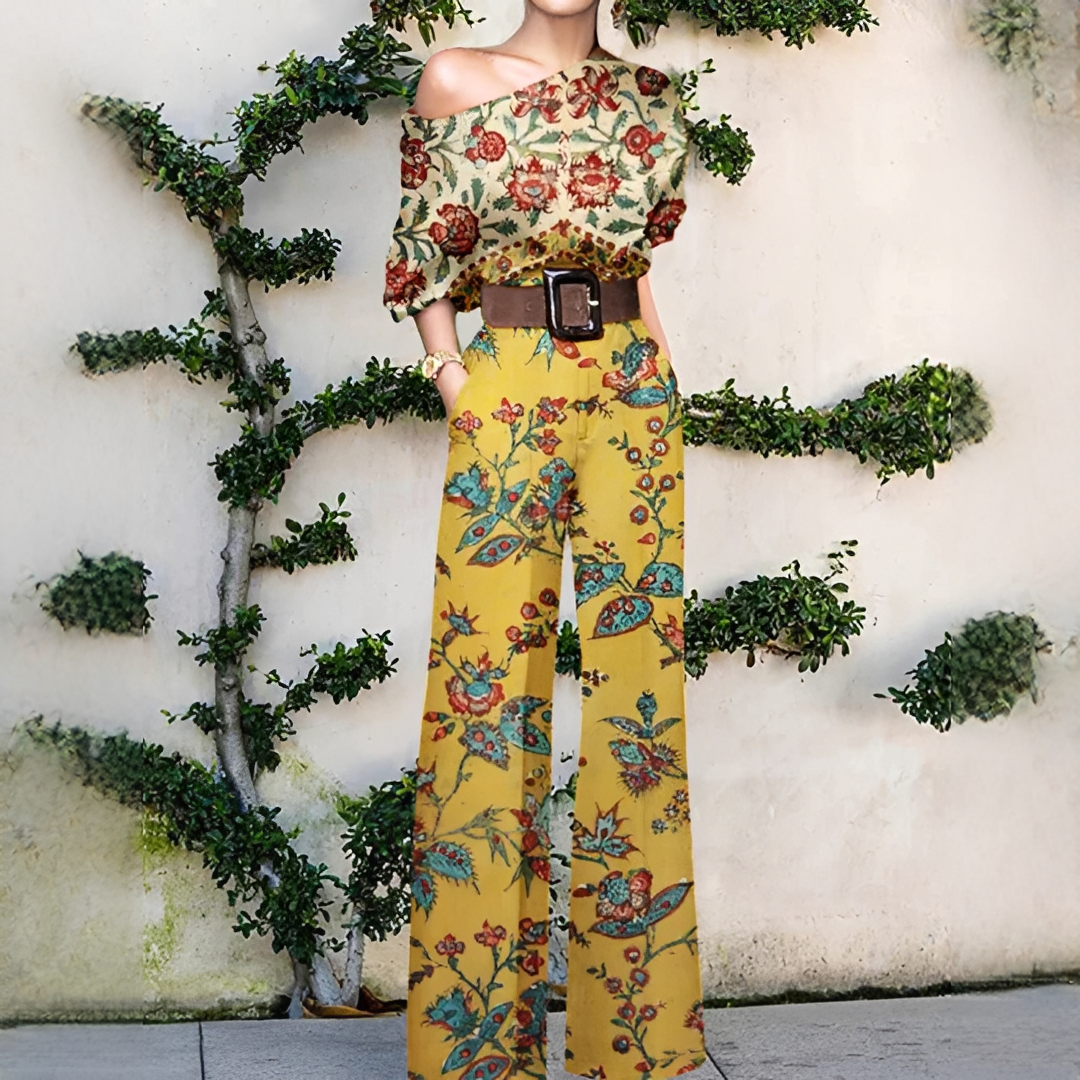 Chandrine - Damenoverall mit asymmetrischem Design und weitem Bein