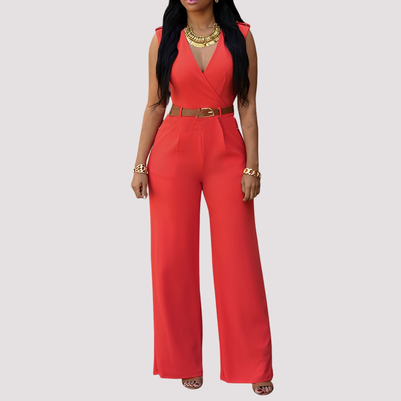 Esther - Stilvoller Damen-Jumpsuit mit Taillengürtel