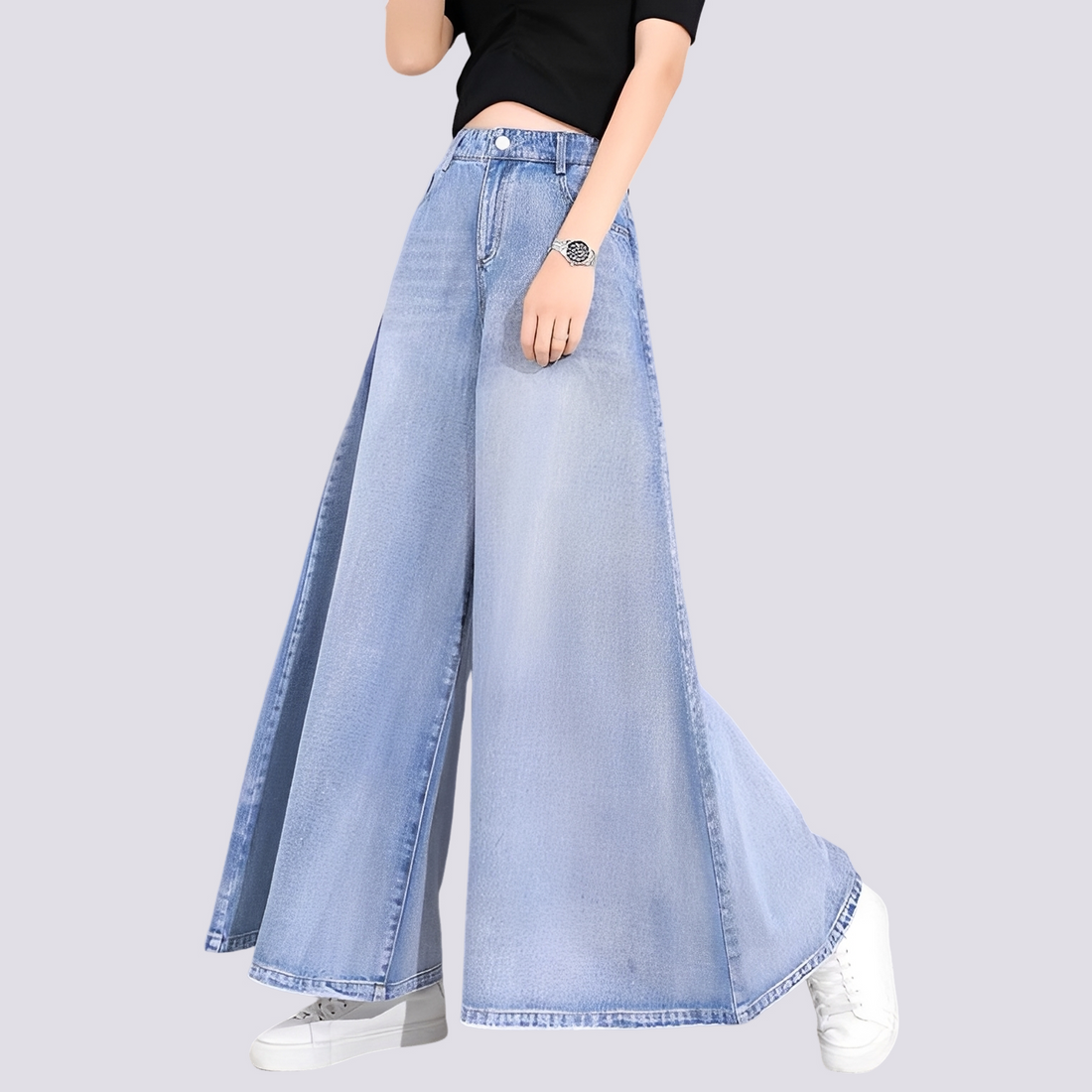 Cassie - Elegante Damenjeanshose mit weitem Bein