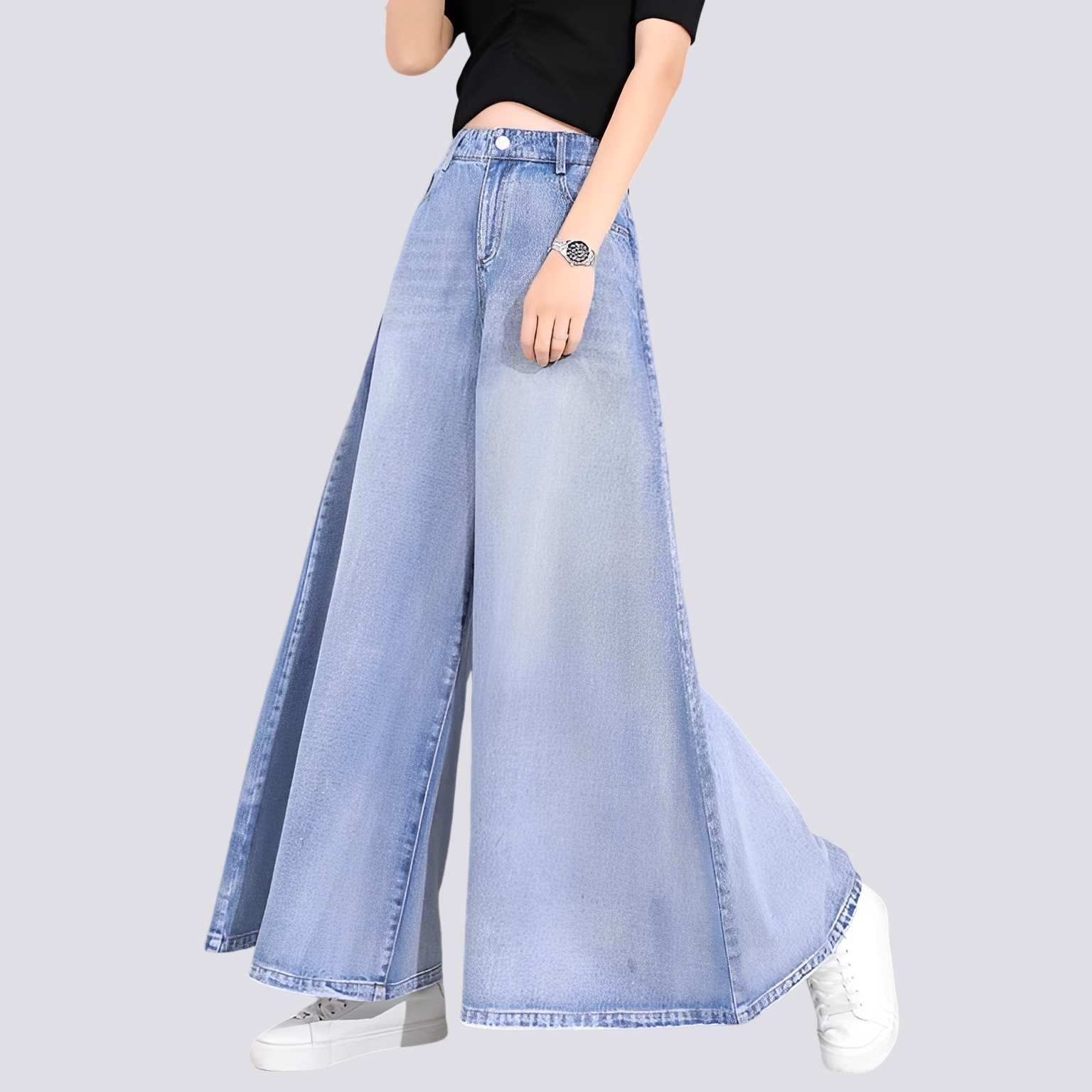 Cassie - Elegante Damenjeanshose mit weitem Bein