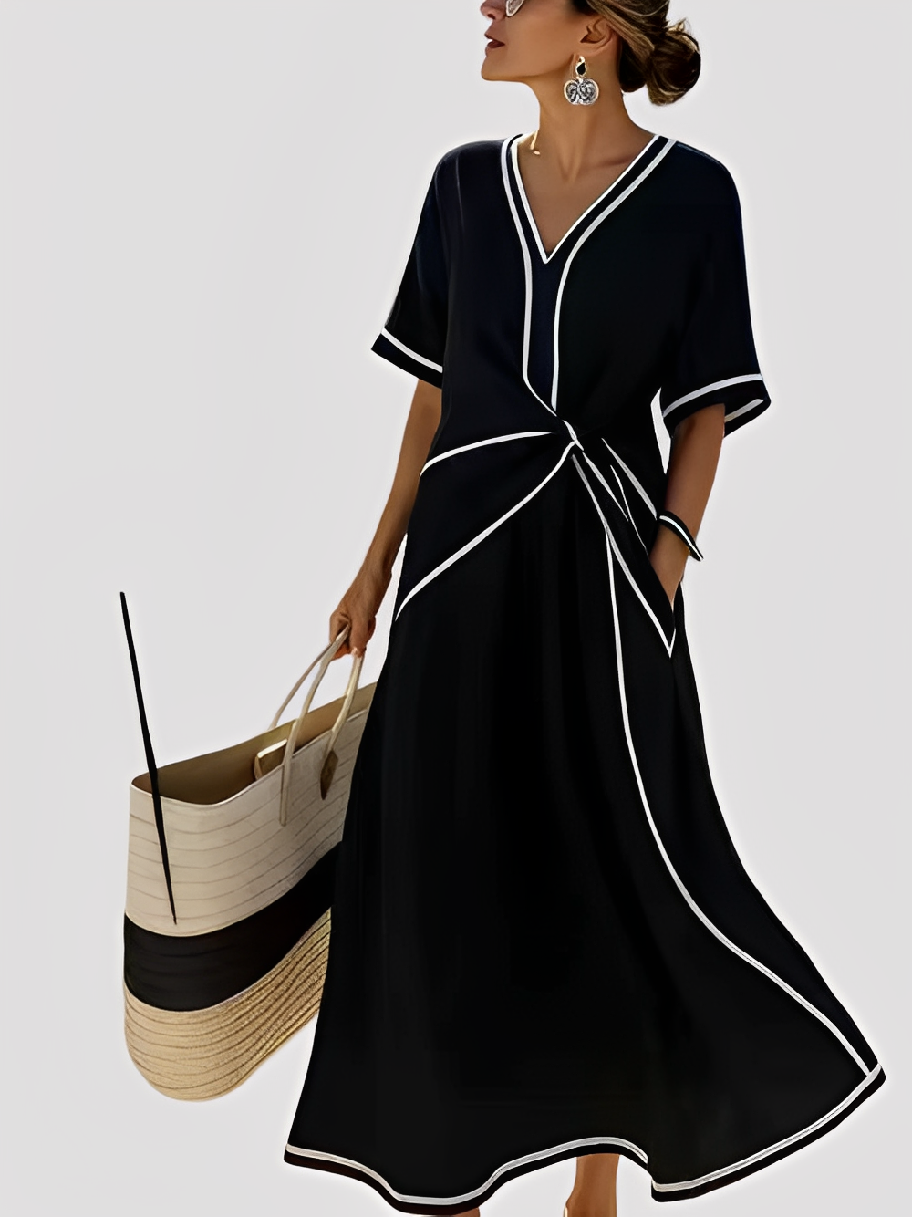 Mabel - Stilvolles, locker geschnittenes Damen-Maxikleid