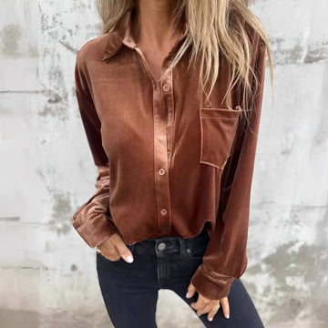 Jessie - Langärmelige Bluse mit Knopfleiste
