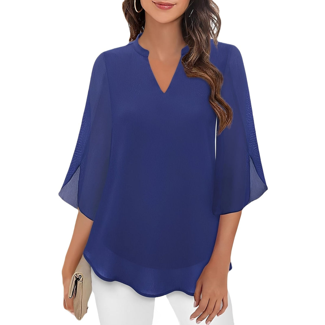 Vanessa - Locker geschnittene Bluse mit V-Ausschnitt für Damen