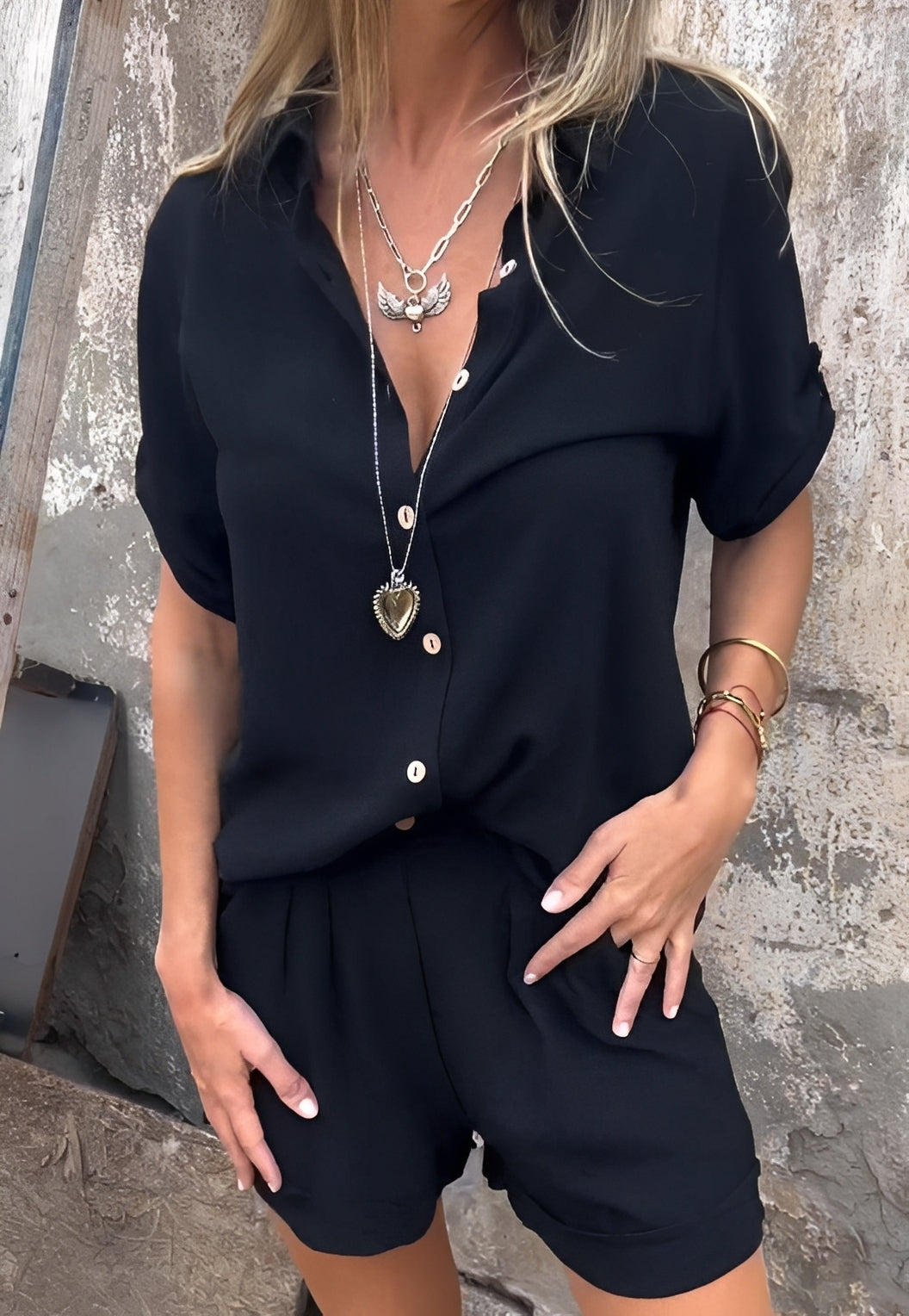 Minnie - Komfortables Set aus Bluse und Shorts