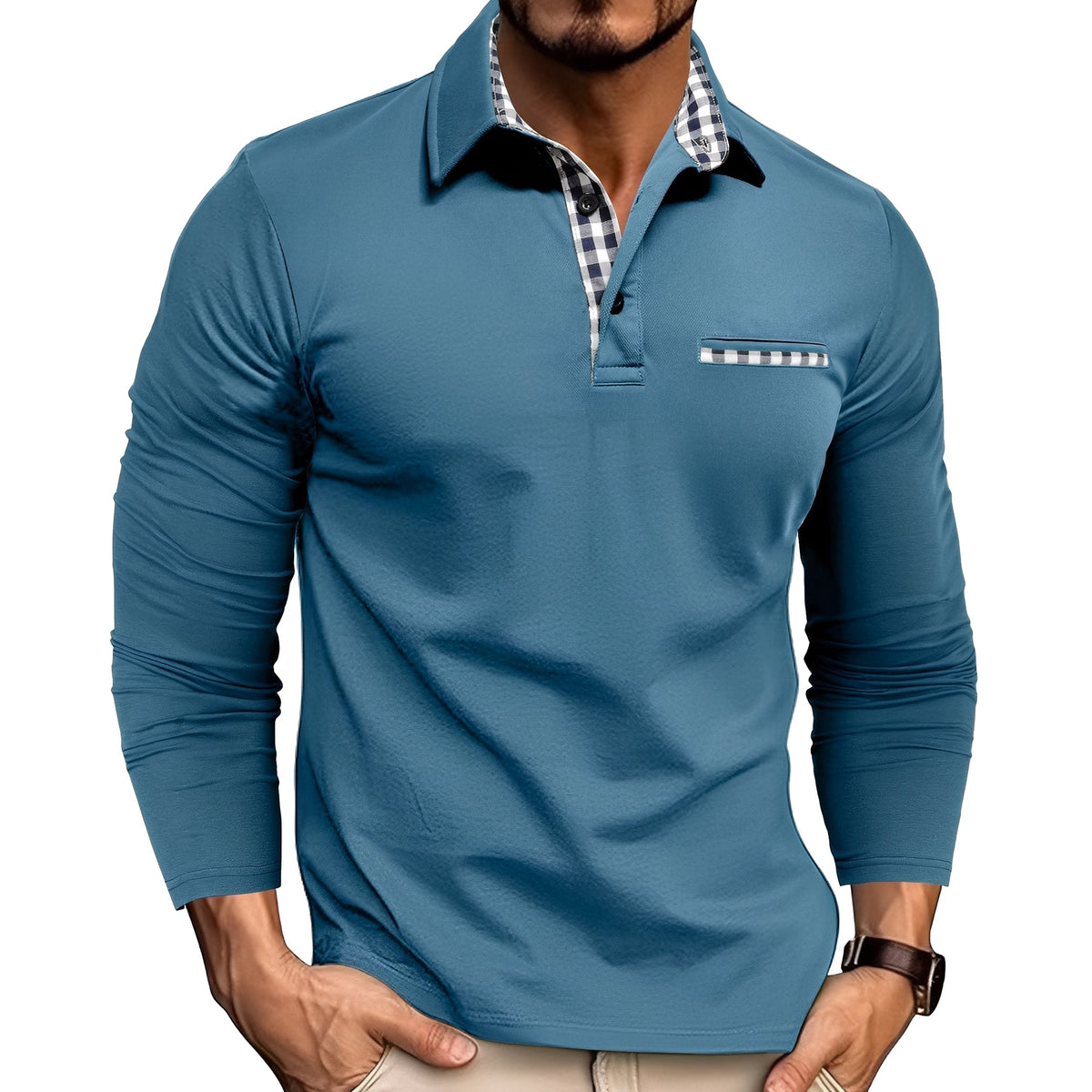 Rupert - Langärmeliges Herren-Poloshirt, leicht