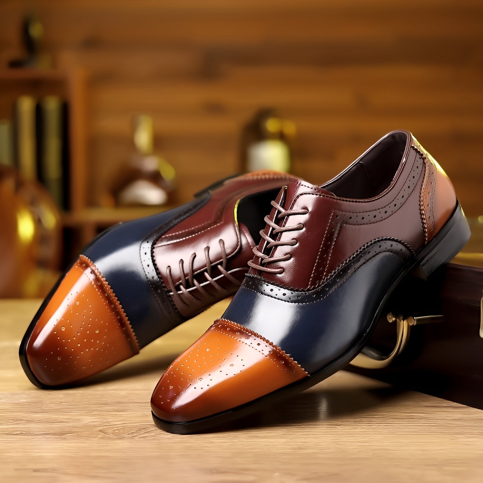 Ronan - Retro-Herrenschuhe mit spitzem Schnitt