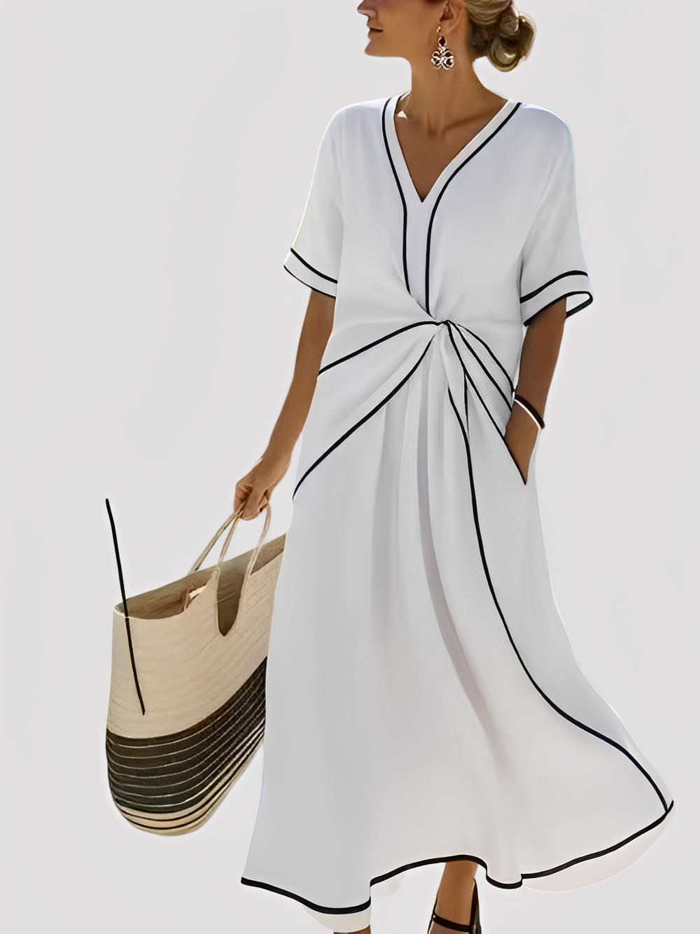 Mabel - Stilvolles, locker geschnittenes Damen-Maxikleid