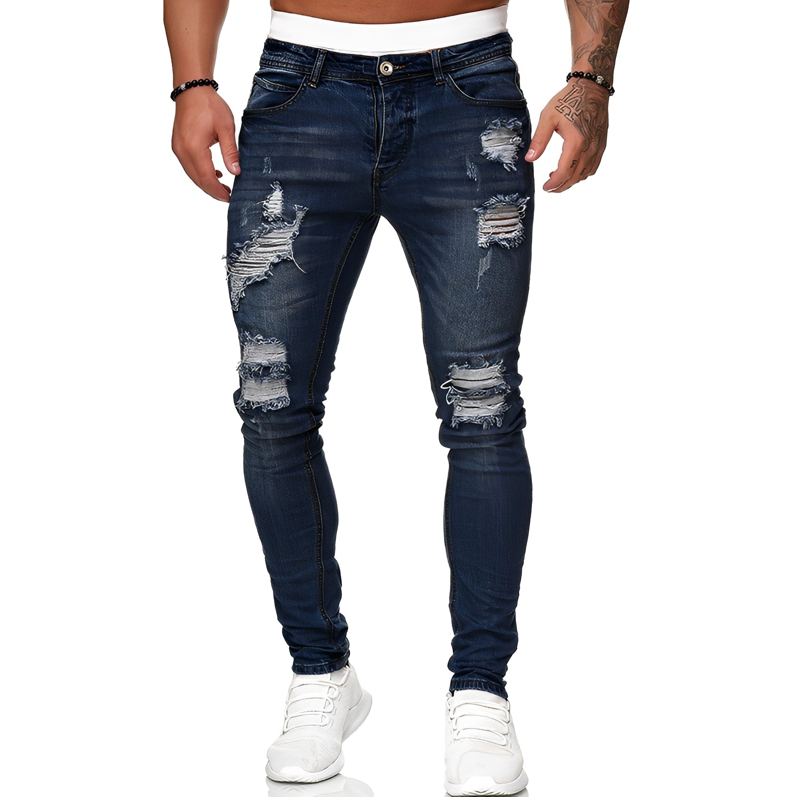 Annie - Herren-Skinny-Jeans mit coolen Rissen