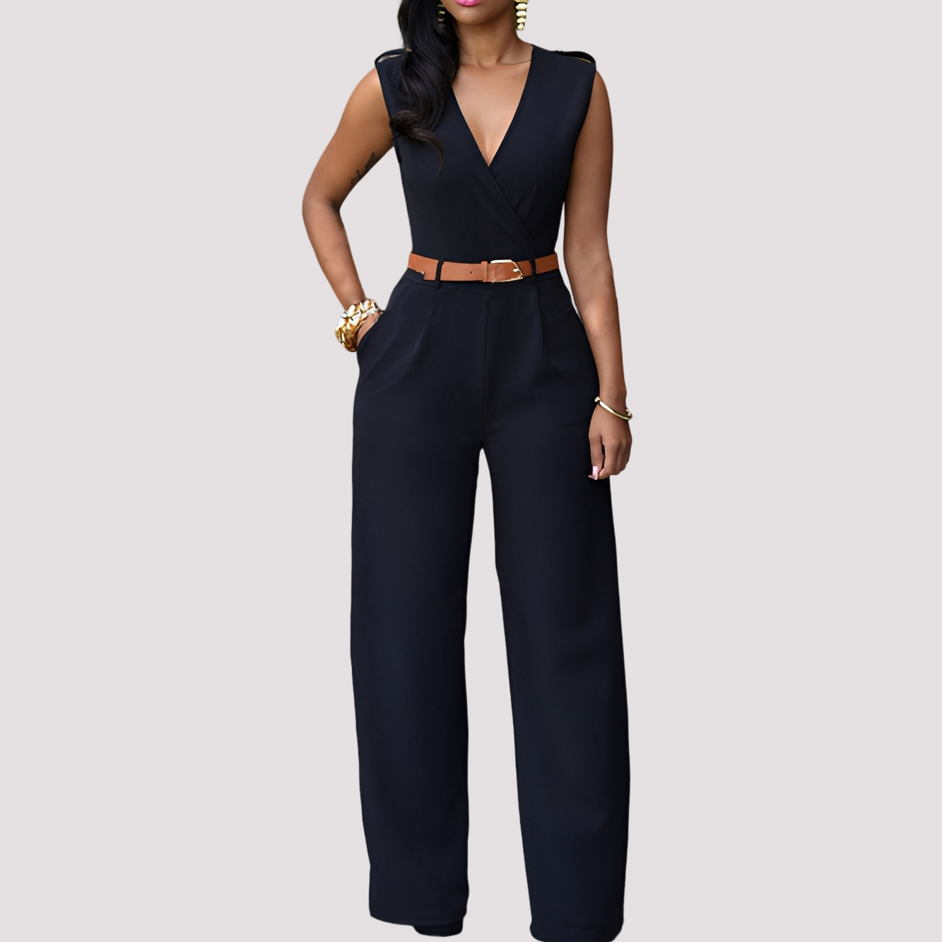 Esther - Stilvoller Damen-Jumpsuit mit Taillengürtel
