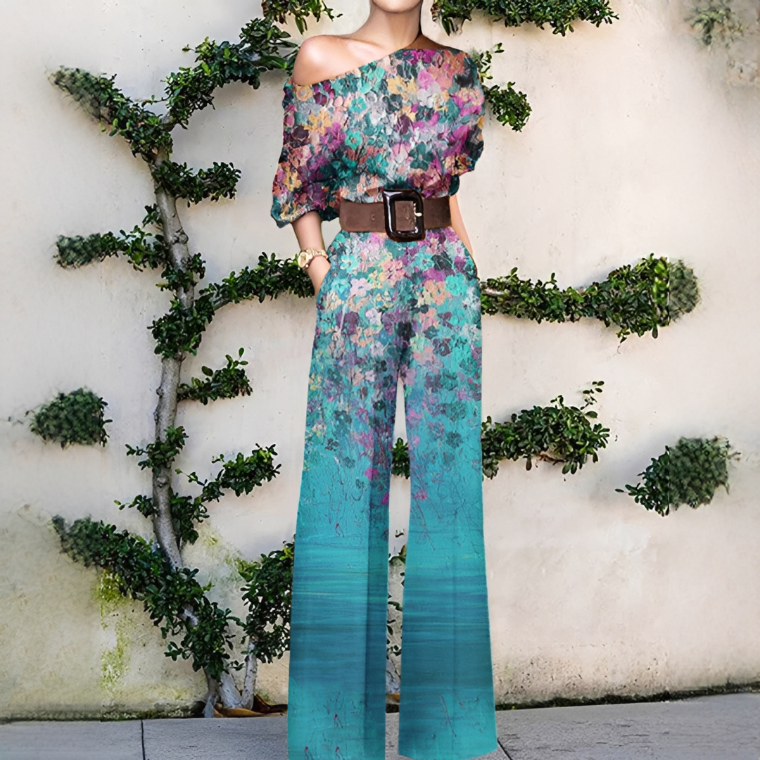 Chandrine - Damenoverall mit asymmetrischem Design und weitem Bein