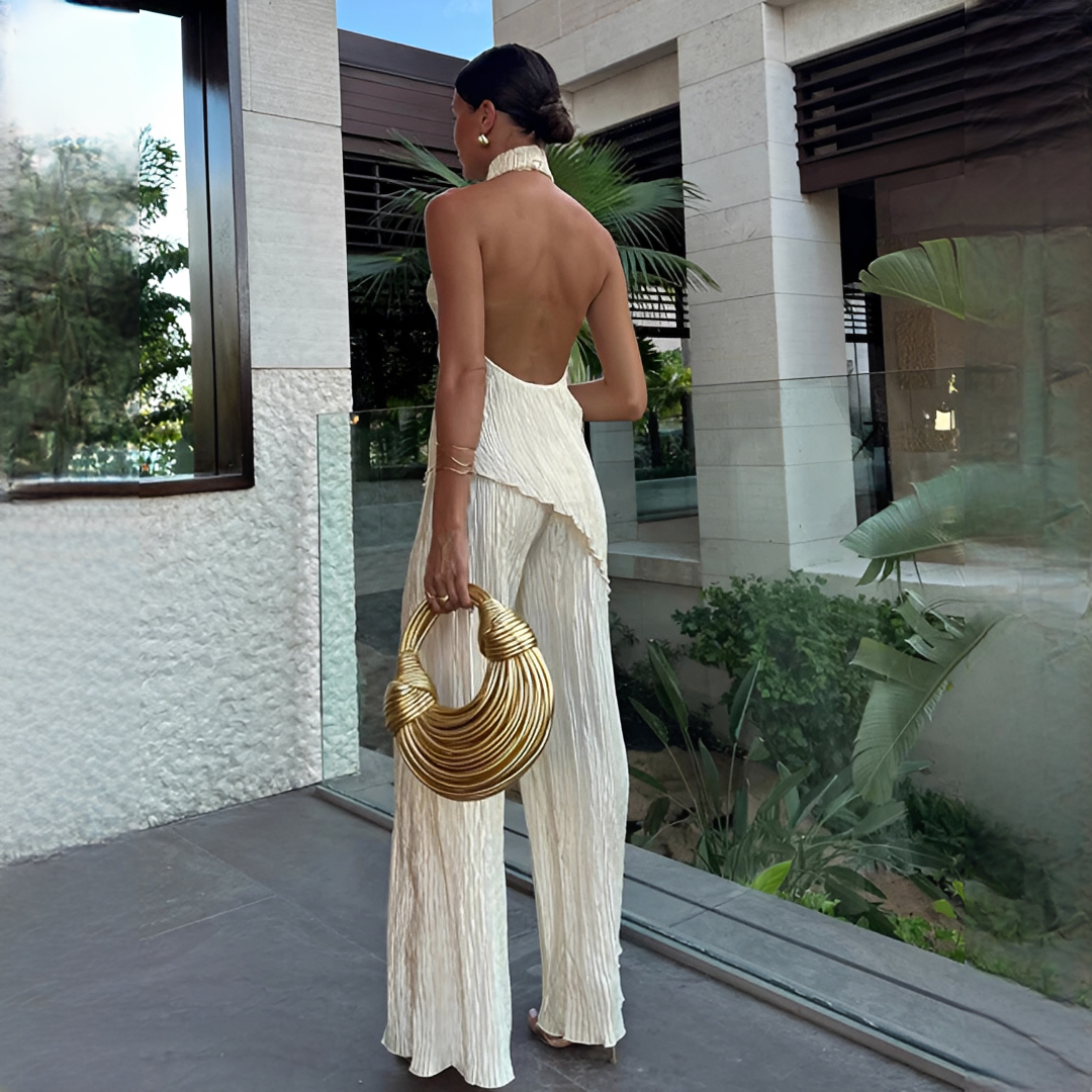 Elvissa - Elegantes Oberteil und Set mit weitem Hosenbein