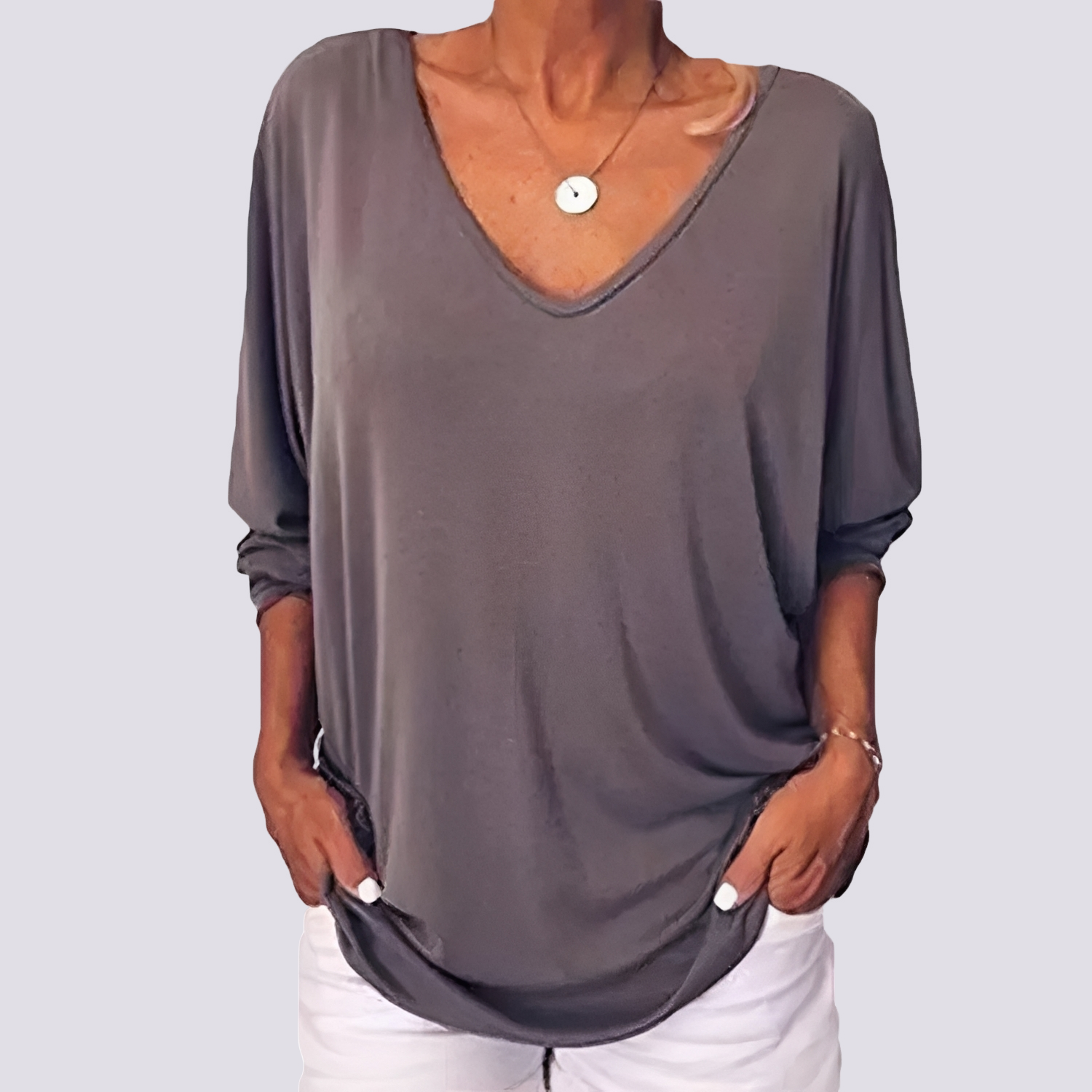 Bernice - Elegantes Top mit Knöpfen auf der Rückseite