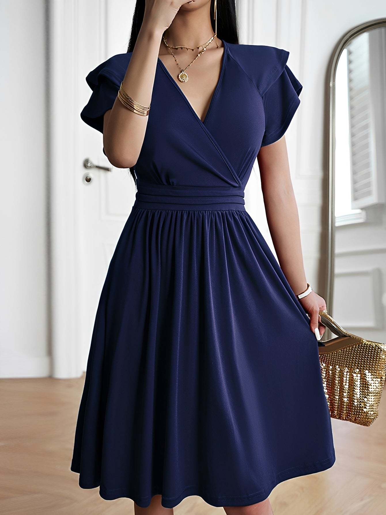 Laura - Schickes V-Ausschnitt-Kleid für Damen