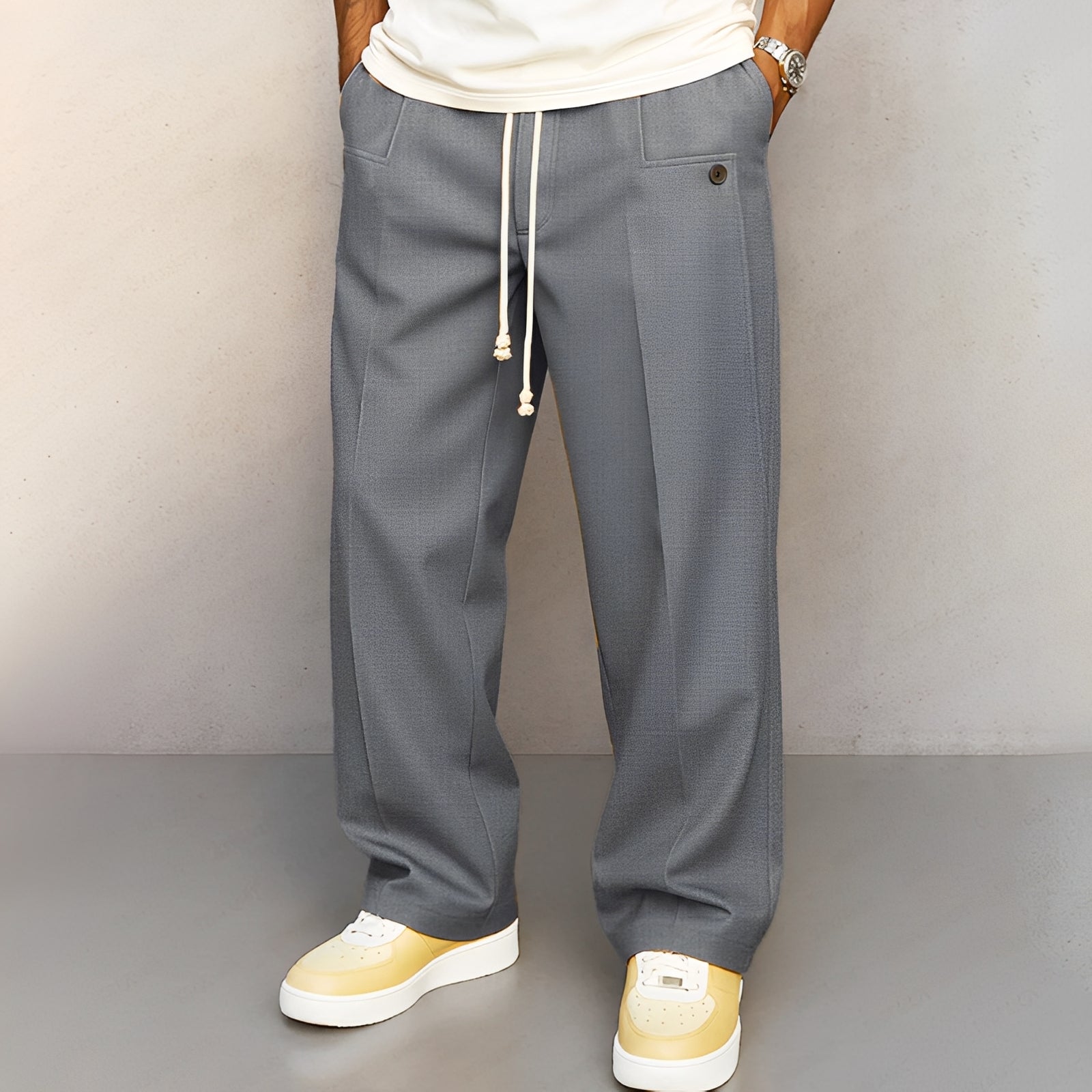 Conor - Lässige Hose für Herren mit geradem Schnitt und Kordelzug