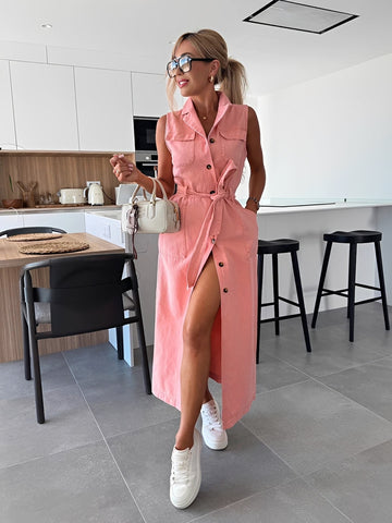 Steph - Stilvolles Denim-Midikleid