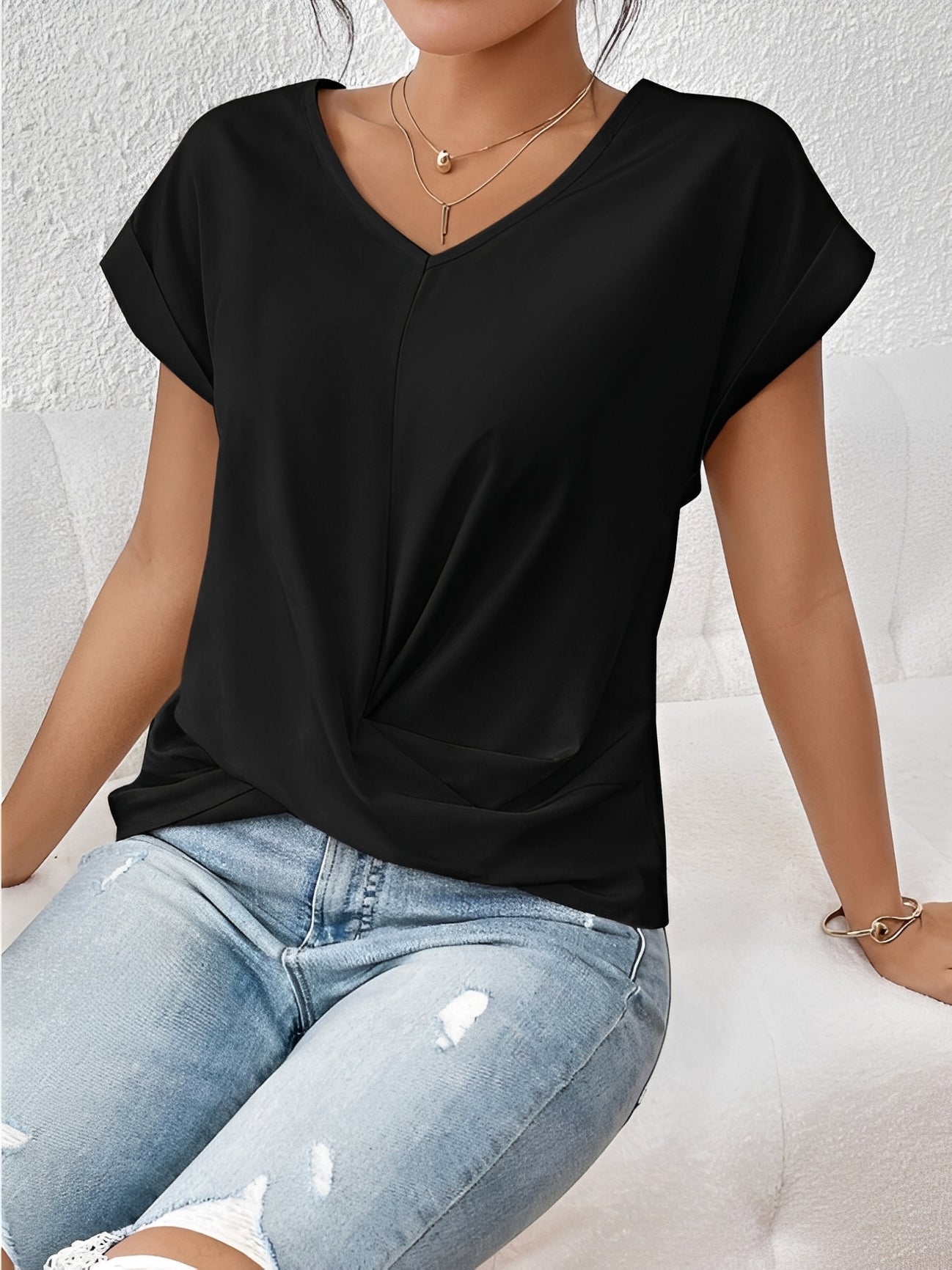 Lucie – V-Ausschnitt Damen-Shirt – für den Alltag