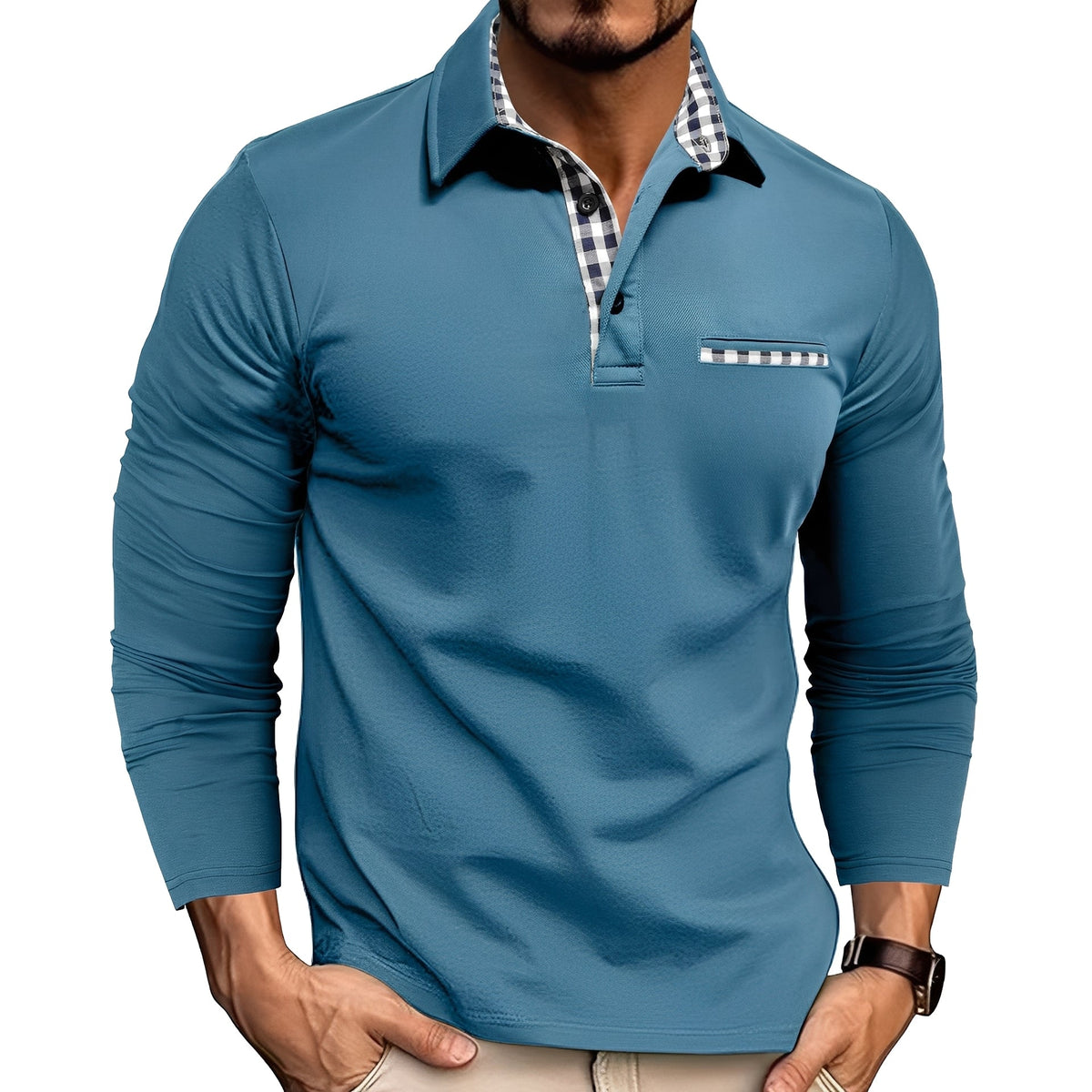 Grover - Bequemes Langarm-Poloshirt
