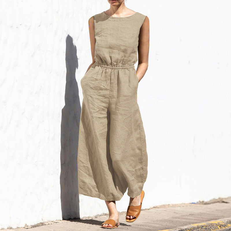 Angela - Lässiger ärmelloser Damenjumpsuit
