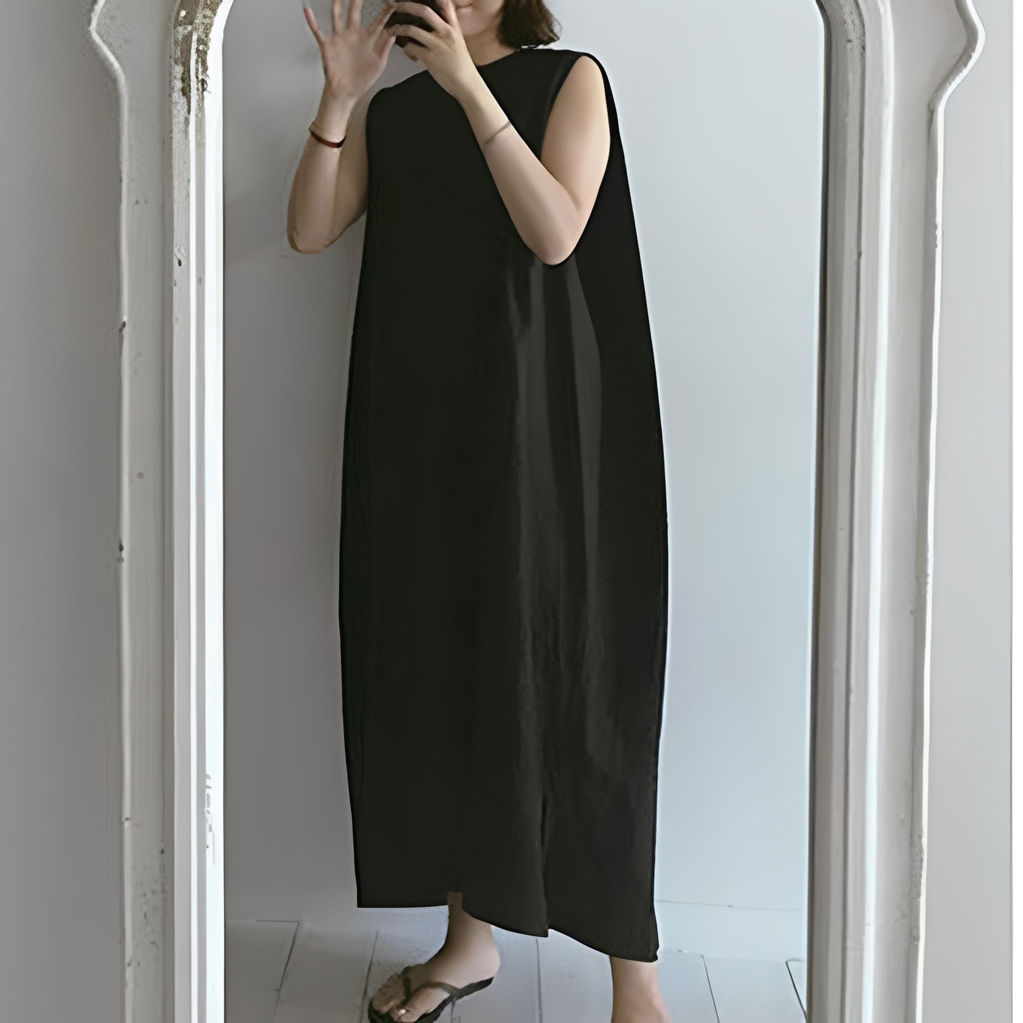 Carly - Entspanntes, ärmelloses Damenplisseekleid