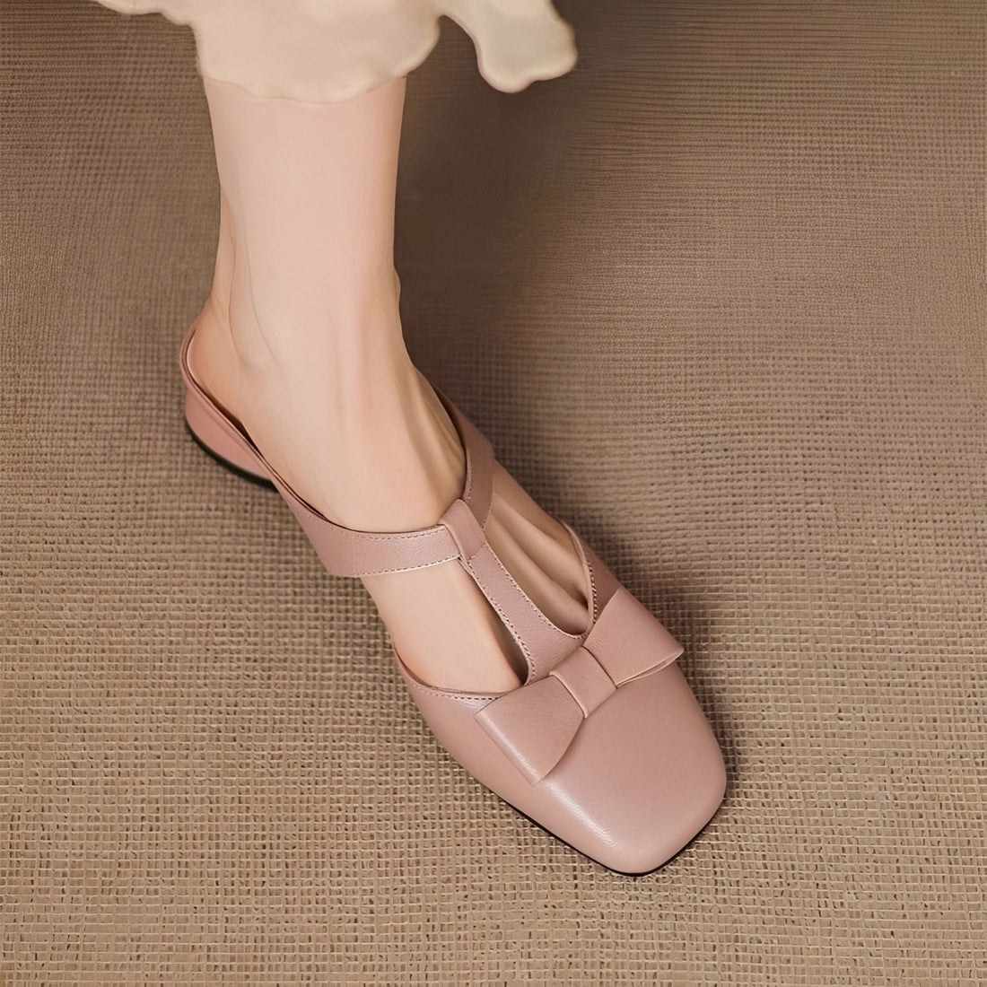 Jean - Fashionable Bow Mule-Sandalen